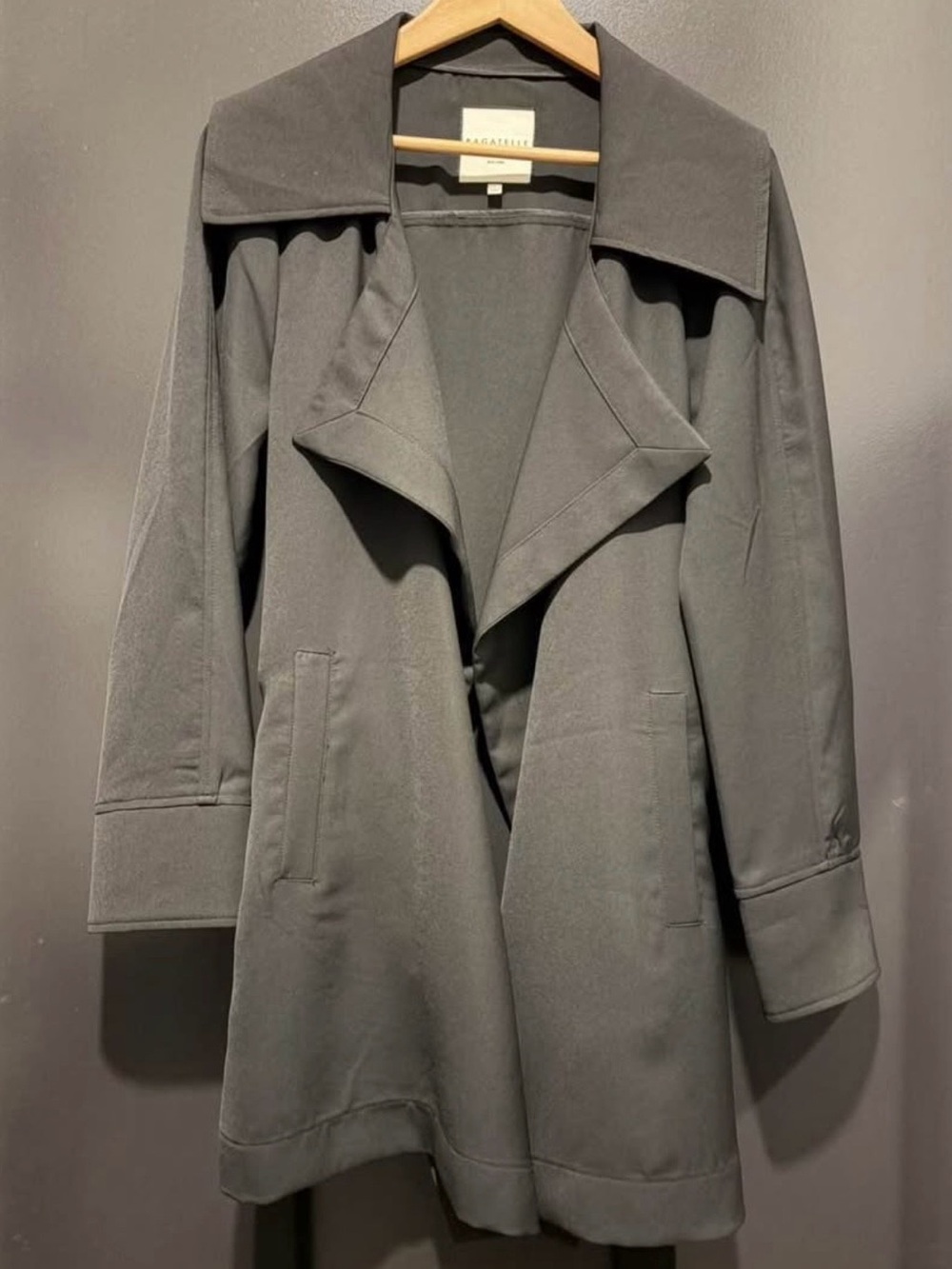 bagatelle black Open-Front Trench Coat